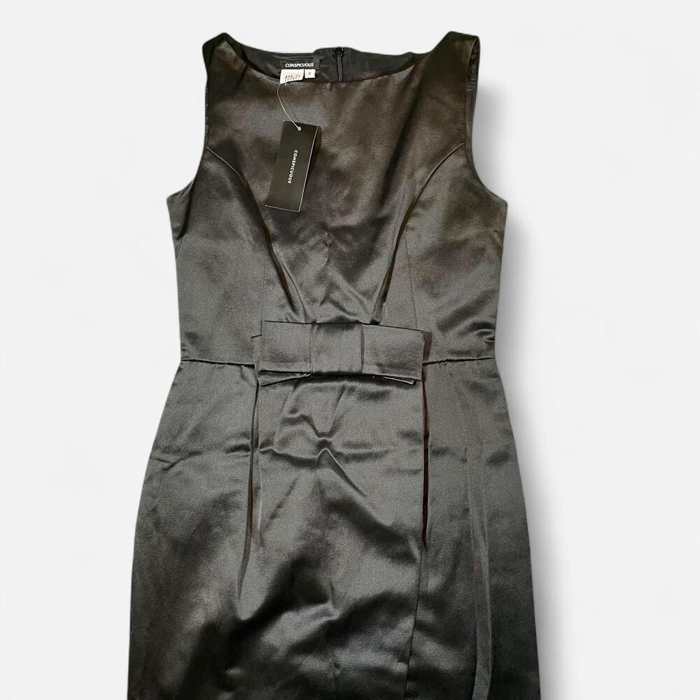 Conspicuous Women’s Black Silk & Linen Slip Dress Size 2 made in England